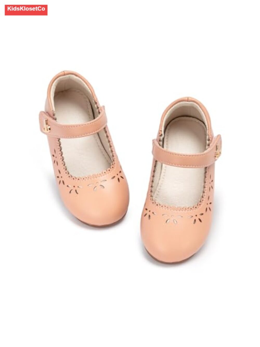 Toddler Mary Janes Leather Dress Shoes Hook-and-Loop Flats